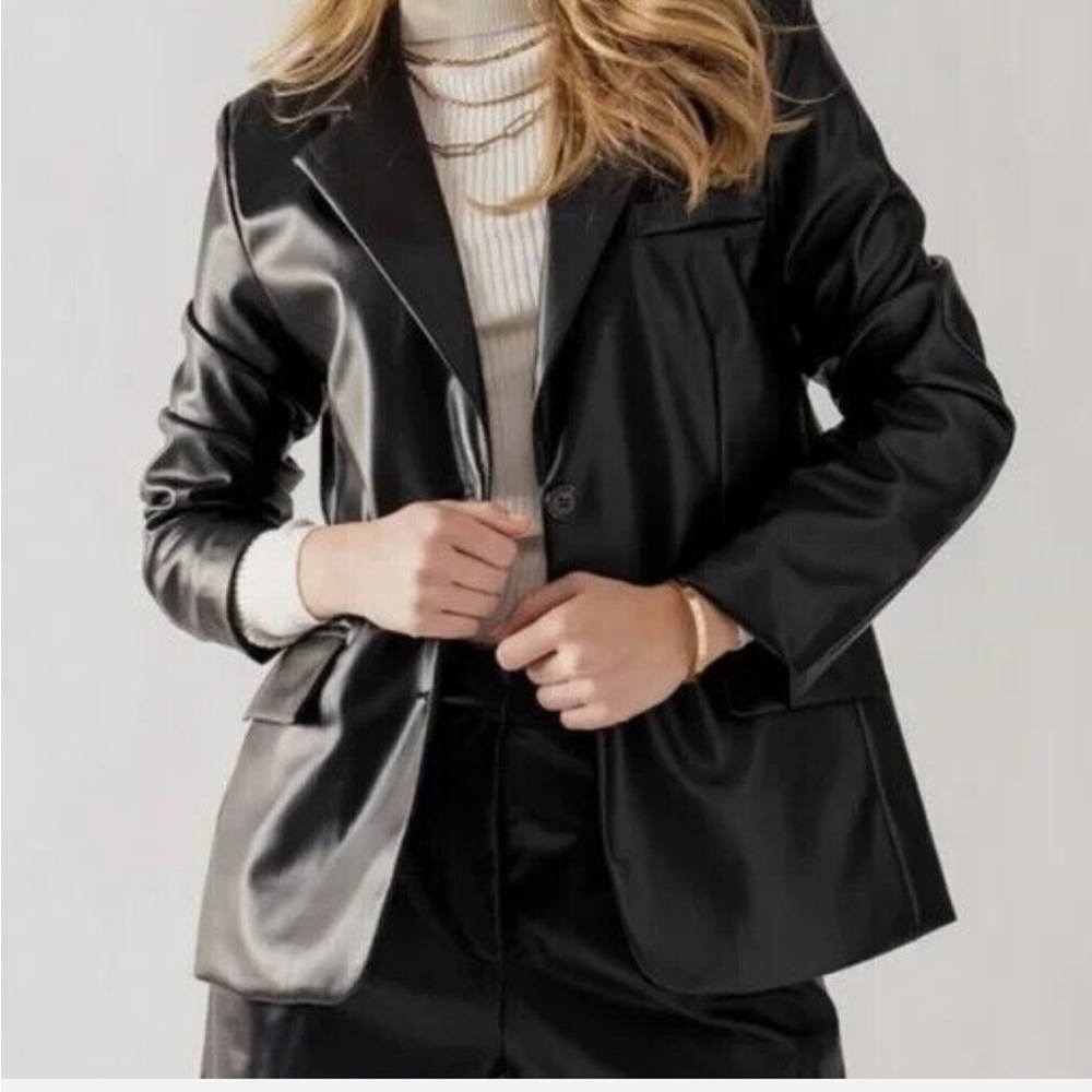 Love Tree Black Blazer Classic Suit Jacket